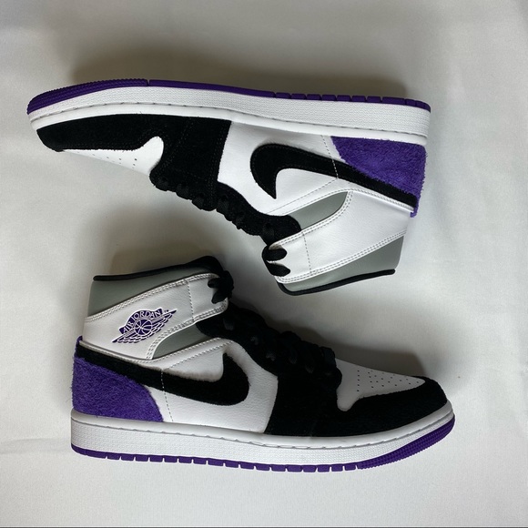 Mens Nike Air Jordan 1 Mid Court Purple New in Box size 8.5M 10W - Picture 4 of 6